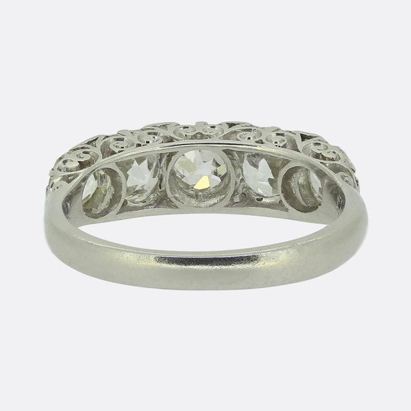 Edwardian 2.90 Carat Diamond Five-Stone Ring