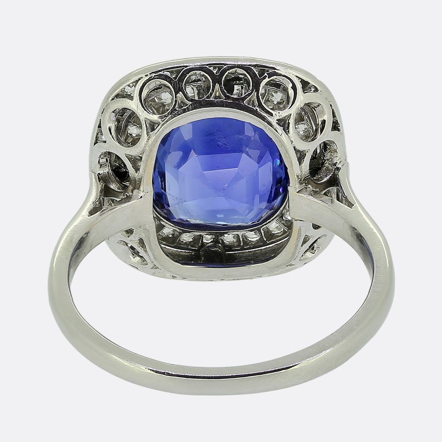 Art Deco 2.70 Carat Ceylon Sapphire and Diamond Ring