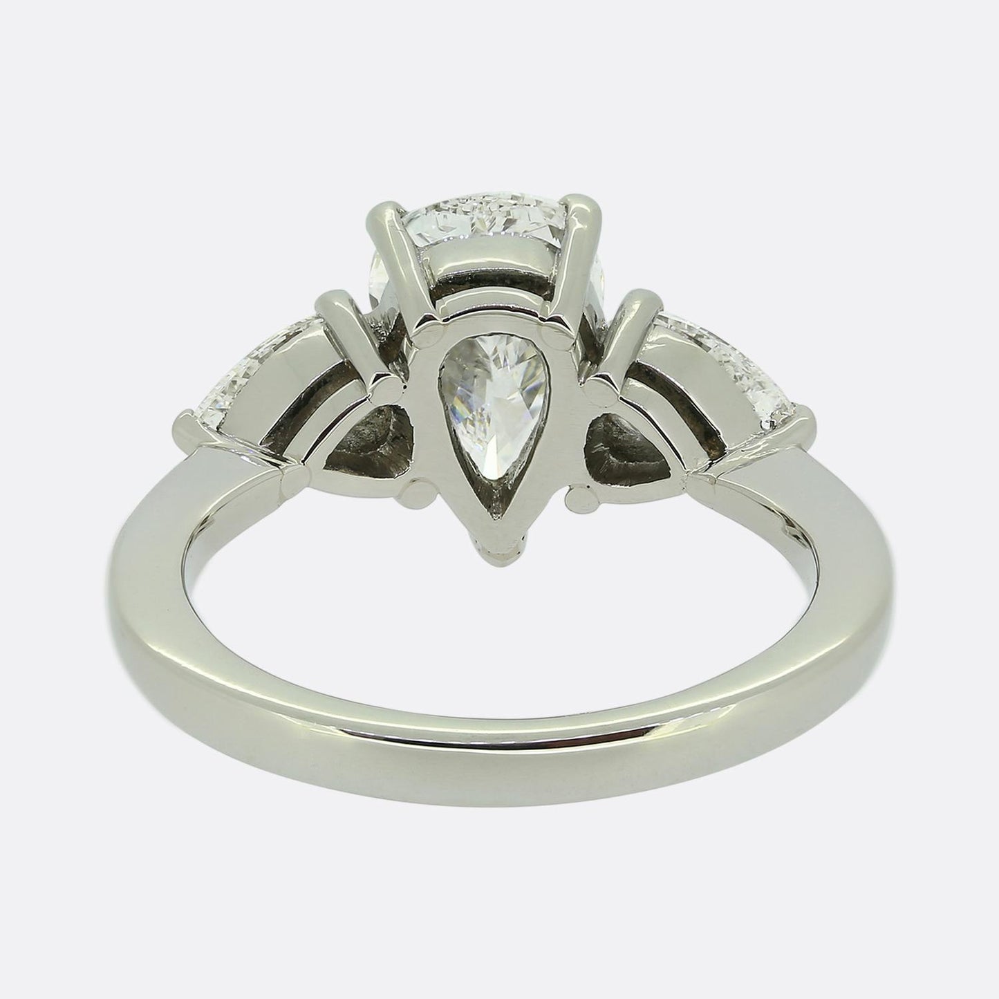 Graff 1.51 Carat Pear-Cut Diamond Three-Stone Promise Engagement Ring