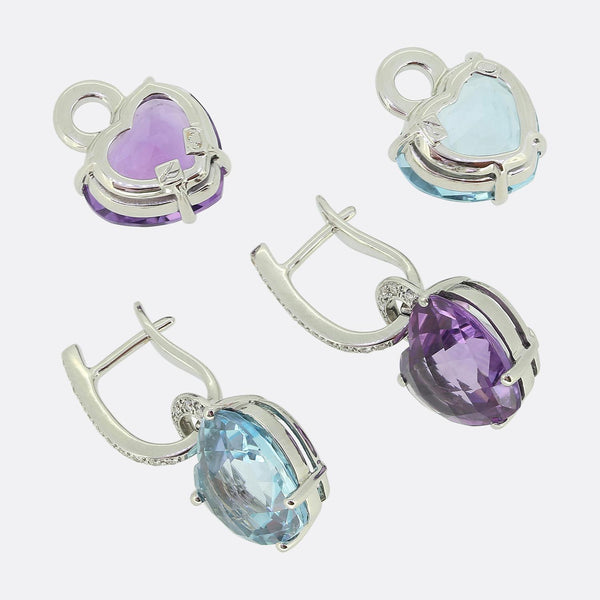 Kiki McDonough Topaz Amethyst and Diamond Detachable Earrings