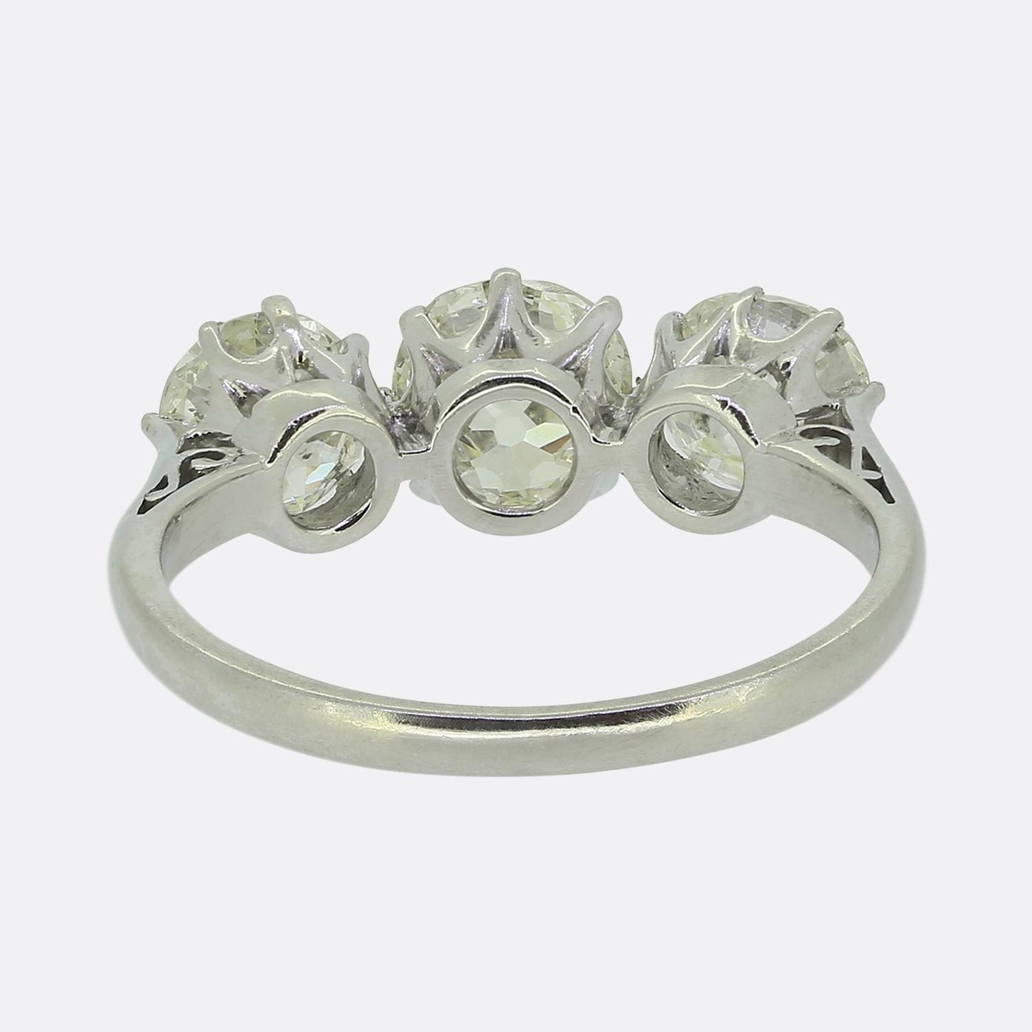 Art Deco Old Cut Diamond Three Stone Ring