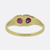 Antique Ruby and Diamond Double Heart Ring