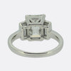Vintage 2.37 Carat Emerald Cut Diamond Three-Stone Ring