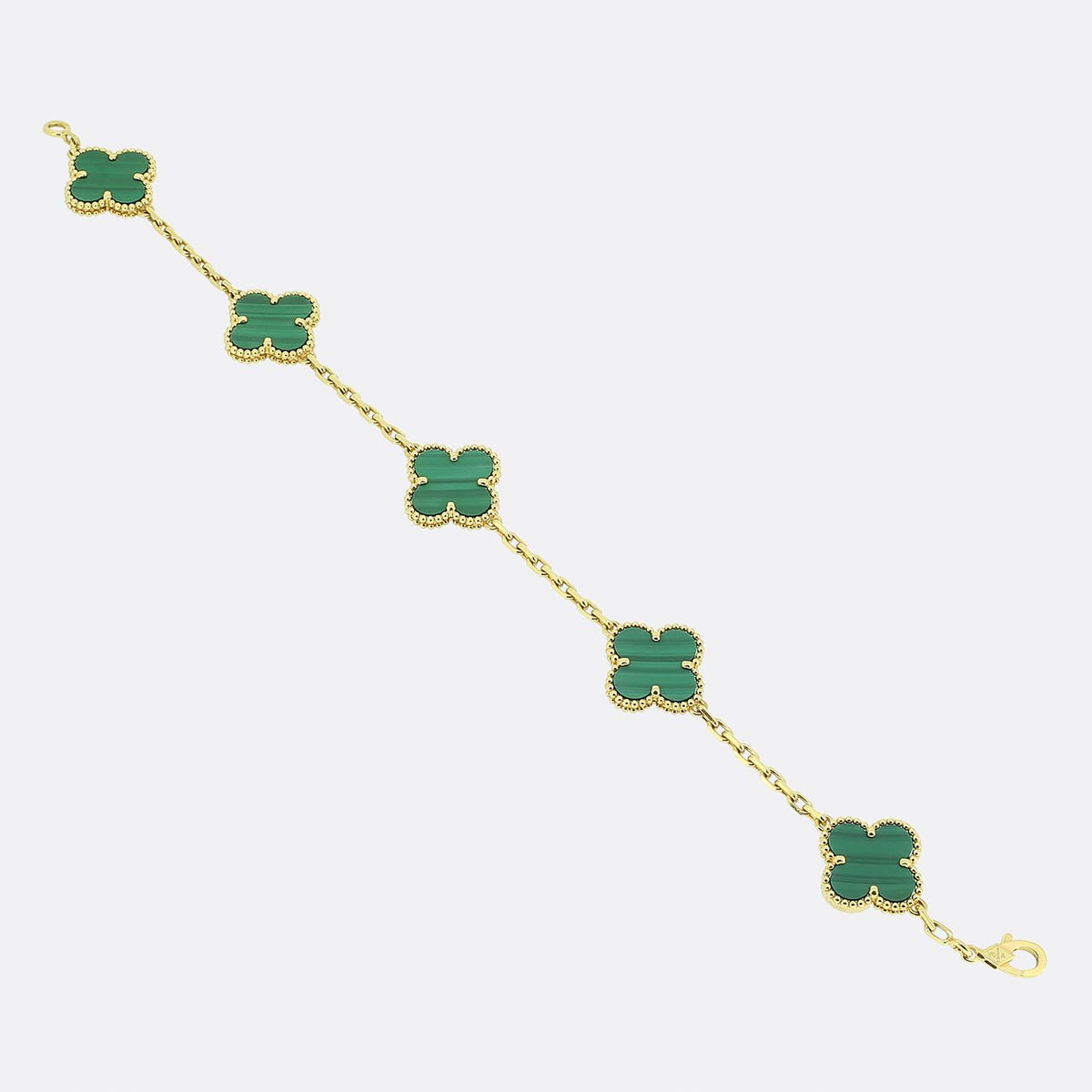 Van Cleef & Arpels Vintage Alhambra Five Motif Malachite Bracelet