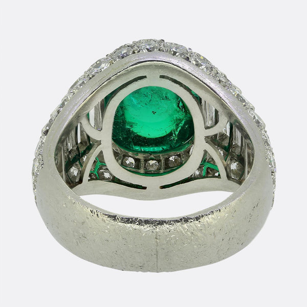 Bvlgari 4.91 Carat Emerald and Diamond Trombino Ring