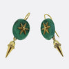 John Brogden Antique Malachite Drop Earrings