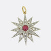 Edwardian Cabochon Ruby and Diamond Star Pendant