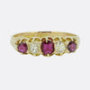 Edwardian Five-Stone Ruby and Diamond Ring