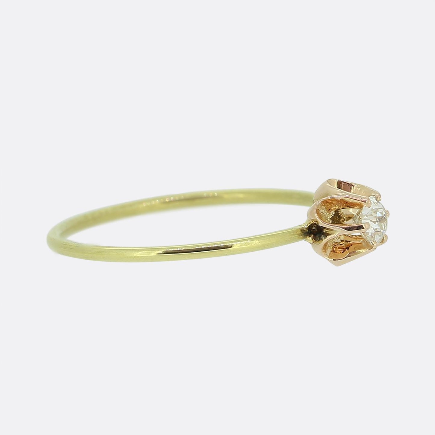 Vintage 0.12 Carat Diamond Stackable Flower Ring