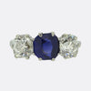Edwardian Sapphire and Diamond Three-Stone Ring