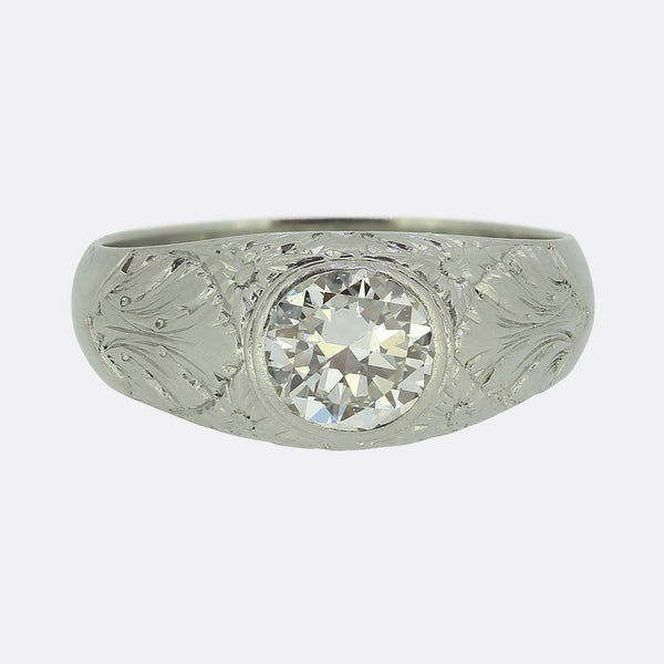 Antique 1.10 Carat Single-Stone Diamond Ring