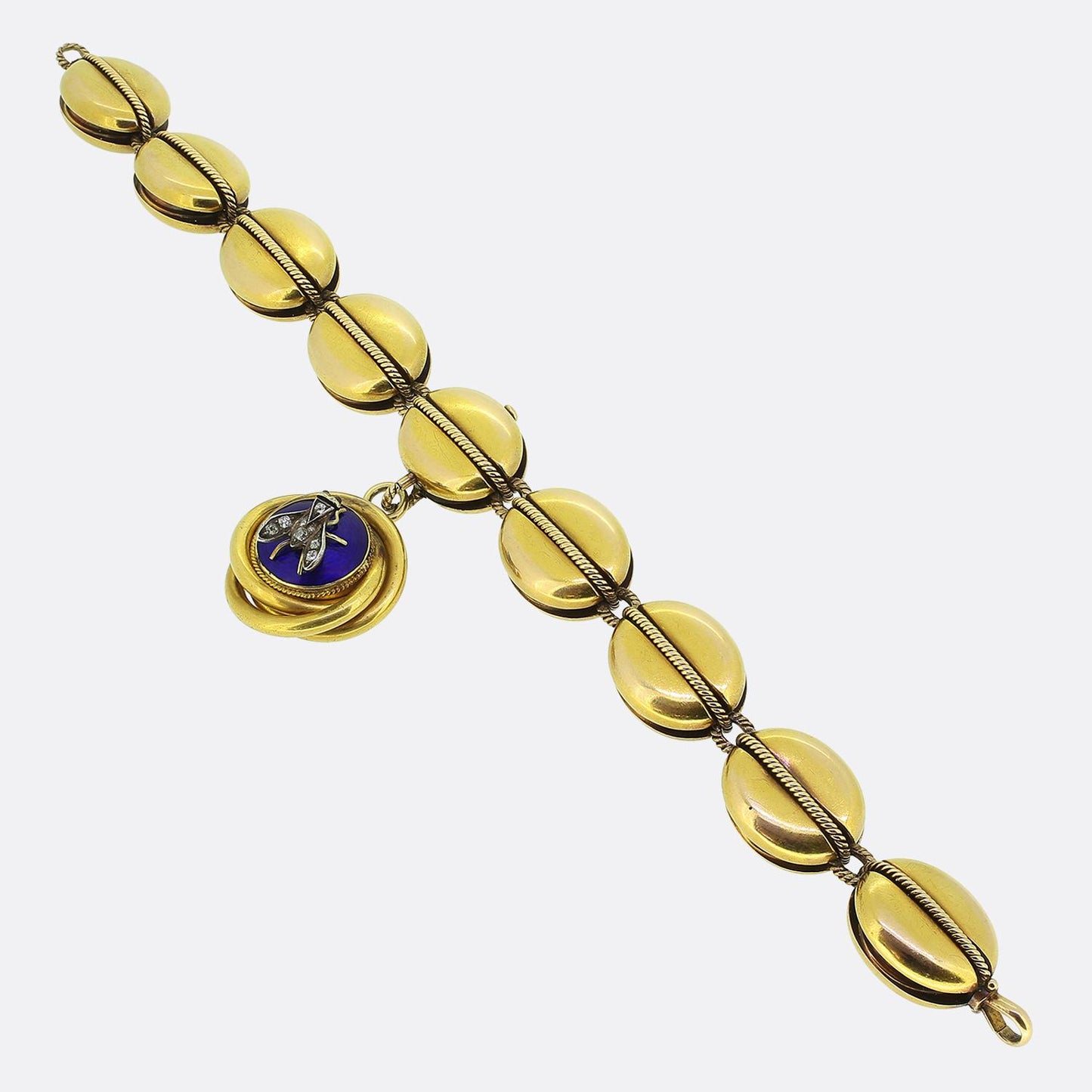 Victorian Diamond Fly Locket Bracelet