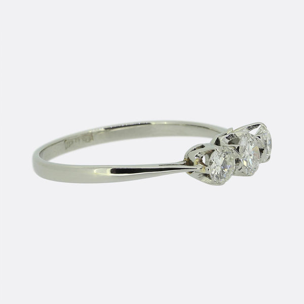 Vintage 0.70 Carat Diamond Three Stone Ring