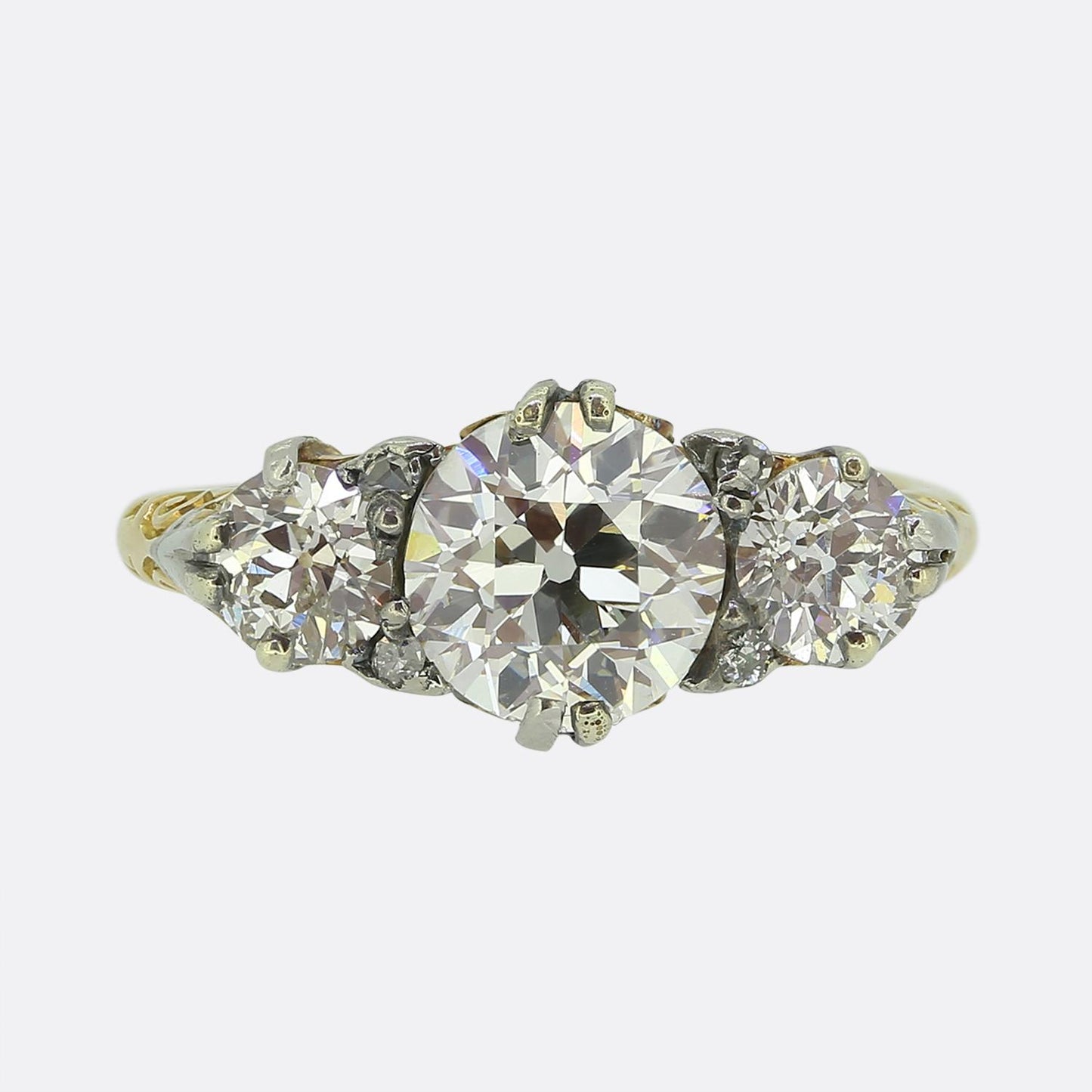 Victorian Diamond Three Stone Ring