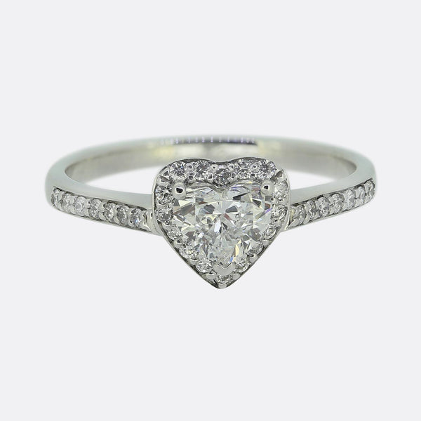 0.60 Carat Heart-Shaped Diamond Cluster Ring
