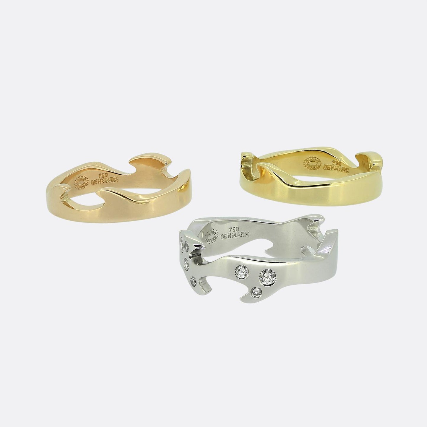 Georg Jensen Fusion 3pcs Ring Size J (49)