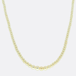 Natural Pearl Necklace with Sapphire and Diamond Clasp
