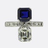 Art Deco Sapphire and Diamond Two Stone Ring