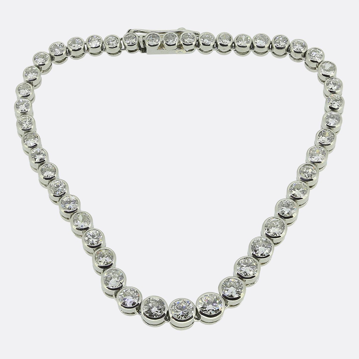 5.00 Carat Old Cut Diamond Line Bracelet