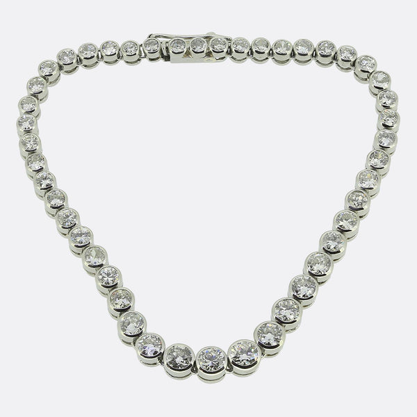 5.00 Carat Old Cut Diamond Line Bracelet