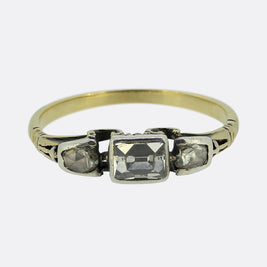 Georgian Table-Cut Diamond Three-Stone Ring
