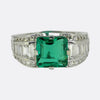 1.50 Carat Emerald and Diamond Ring