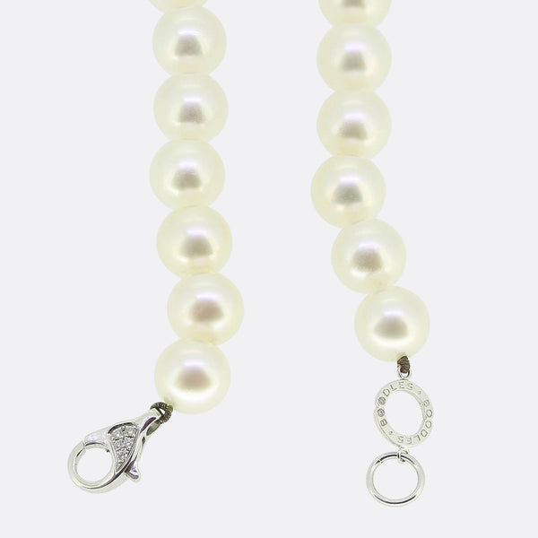 Boodles Pearl and Rose Quartz Pendant Necklace