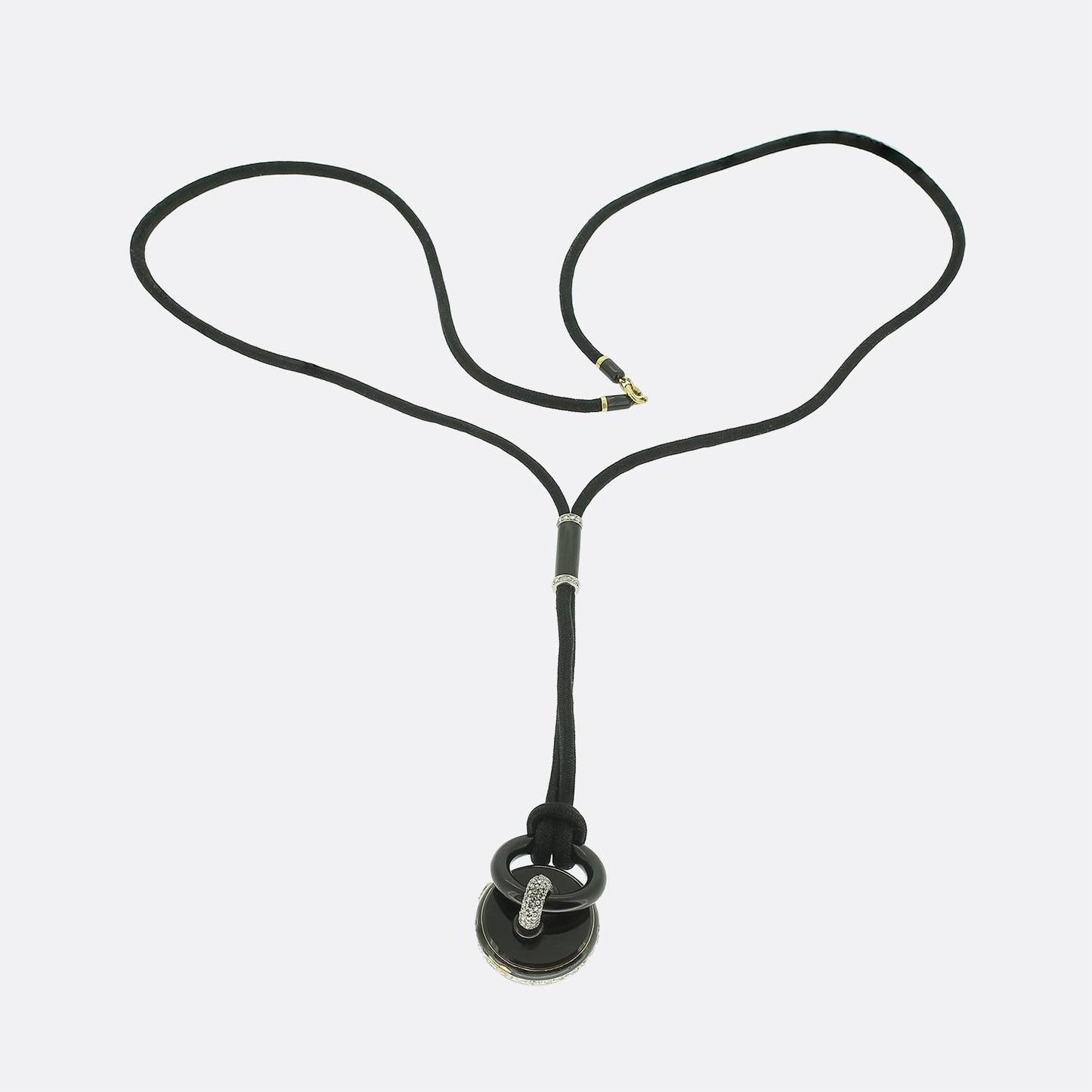 Cartier Antique Diamond Watch Fob Pendant Necklace