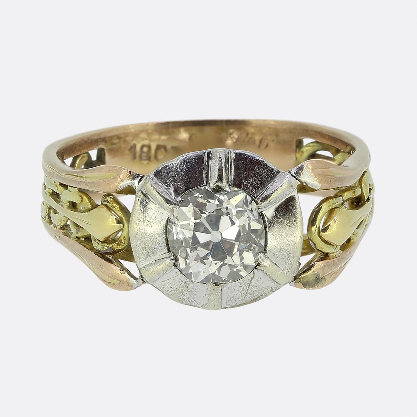 Victorian 0.95 Carat Diamond Single-Stone Ring