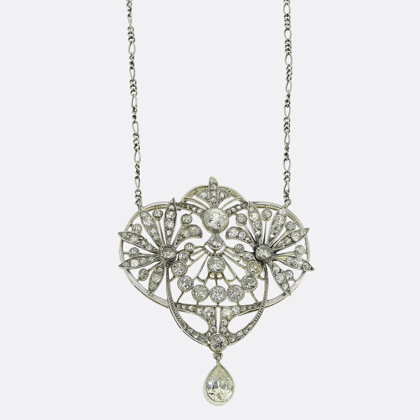Art Deco Diamond Drop Necklace