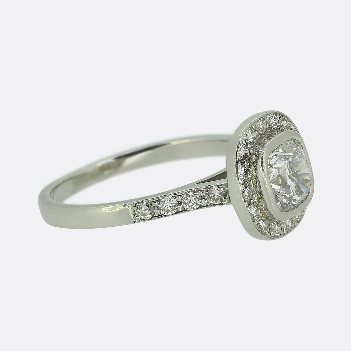 0.66 Carat Cushion-Cut Diamond Ring
