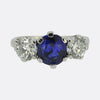 Vintage Sapphire Diamond Three Stone Ring