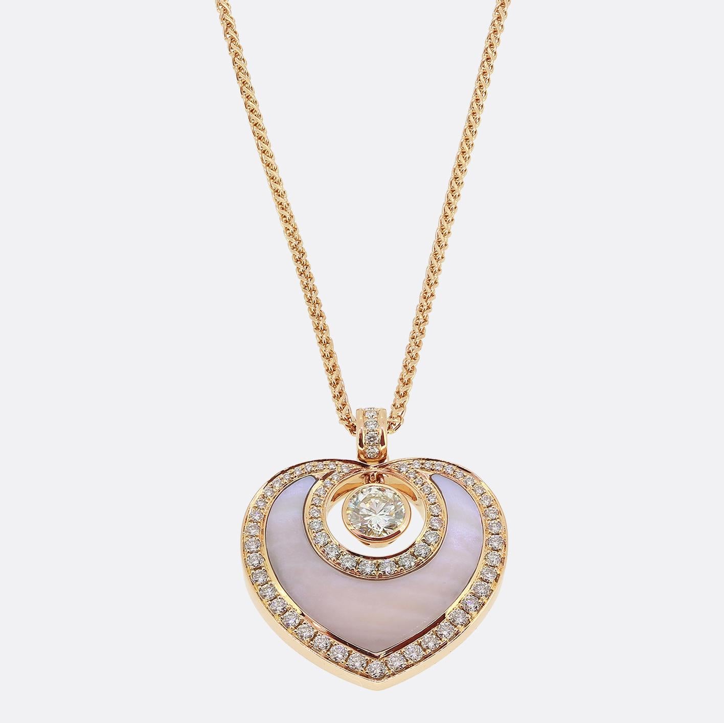 Boodles Sophie Diamond and Mother of Pearl Pendant Necklace