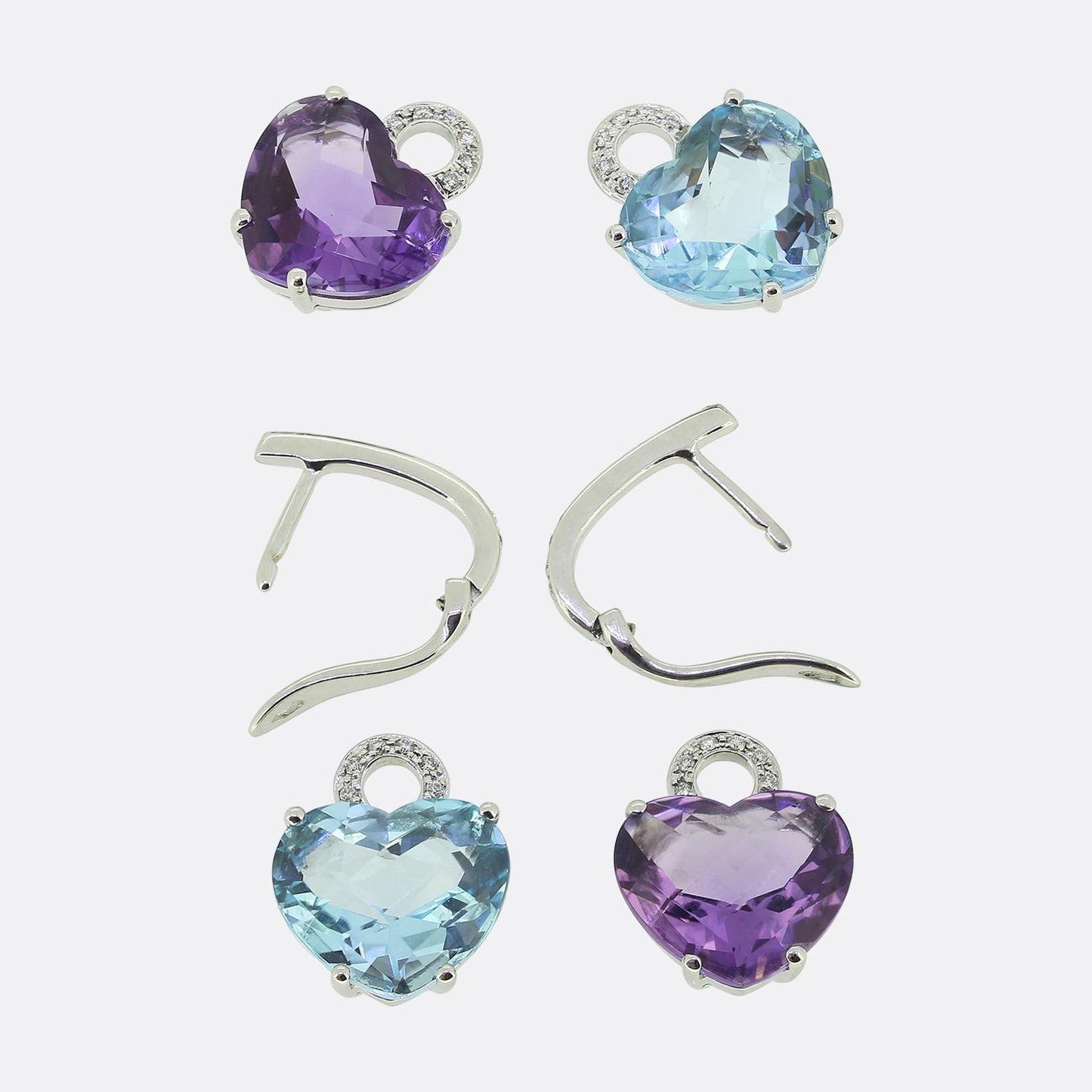 Kiki McDonough Topaz Amethyst and Diamond Detachable Earrings