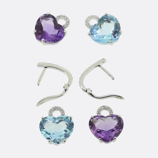 Kiki McDonough Topaz Amethyst and Diamond Detachable Earrings