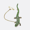 Antique Demantoid Garnet and Diamond Lizard Brooch