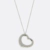 Tiffany & Co. Open Heart Diamond Pendant Necklace