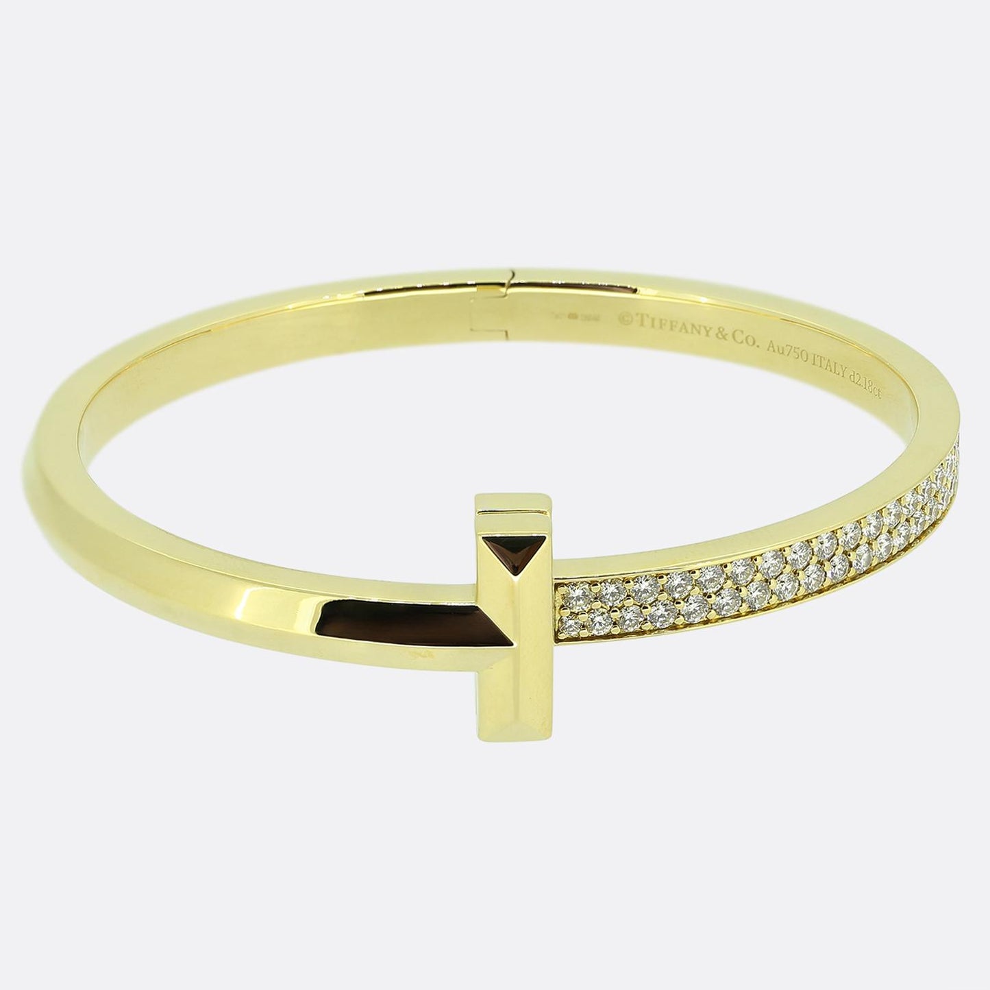 Tiffany & Co. Tiffany T T1 Wide Diamond Hinged Bangle