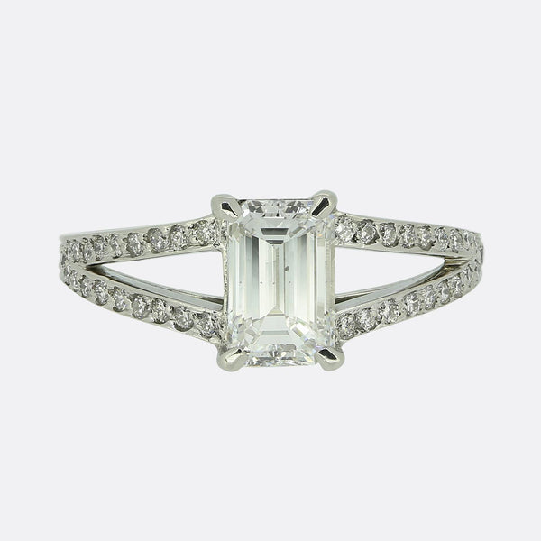 Hirsh 1.01 Carat Emerald-Cut Diamond Engagement Ring