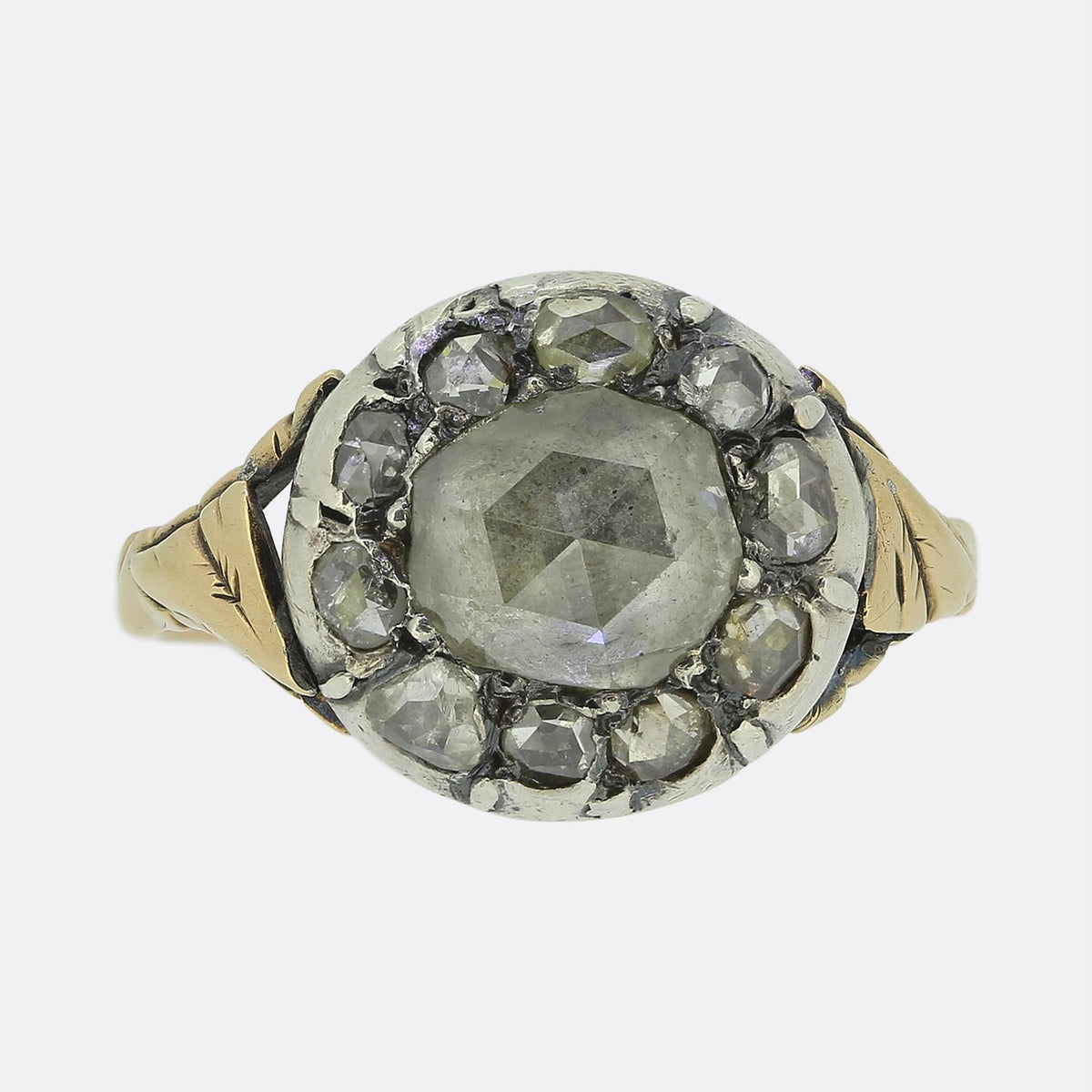 Georgian Rose Cut Diamond Cluster Ring