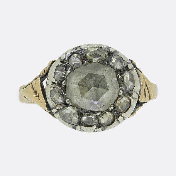 Georgian Rose Cut Diamond Cluster Ring