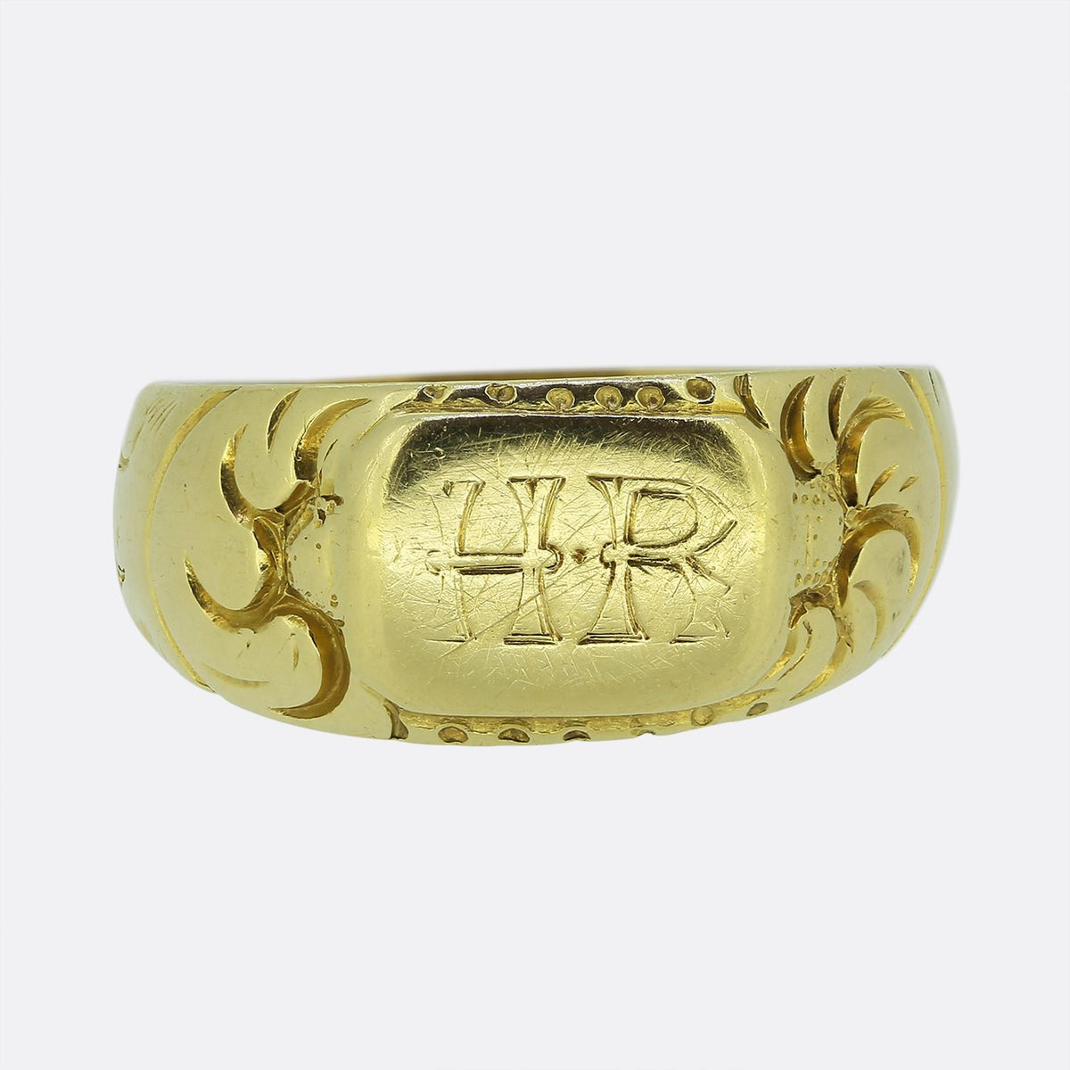 Georgian H.R Initial Patterned Ring