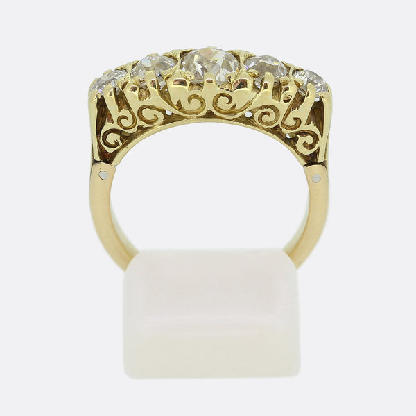 Victorian Five-Stone Diamond Adjustable Ring