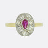 0.30 Carat Burmese Ruby and Diamond Cluster Ring
