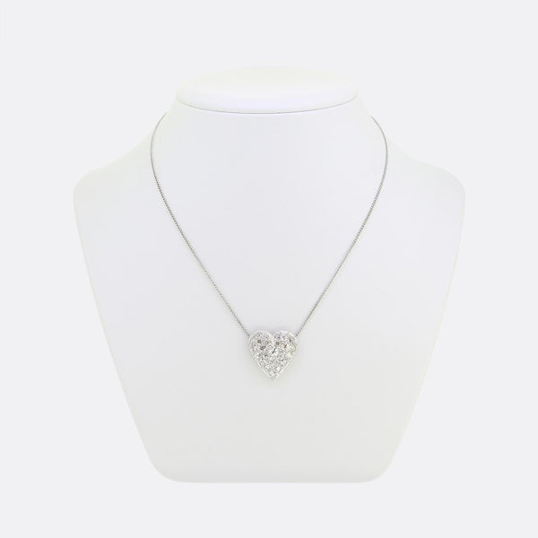Antique Diamond Heart Necklace