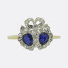 Victorian Sapphire and Diamond Double Heart Ring