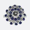 Vintage Sapphire and Diamond Cluster Ring