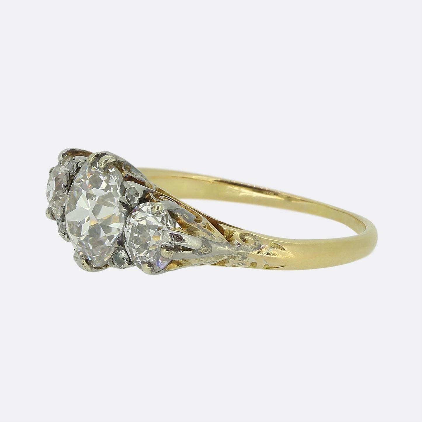 Victorian Diamond Three Stone Ring
