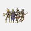 Victorian Ruby Diamond and Enamel Harlequin Brooch