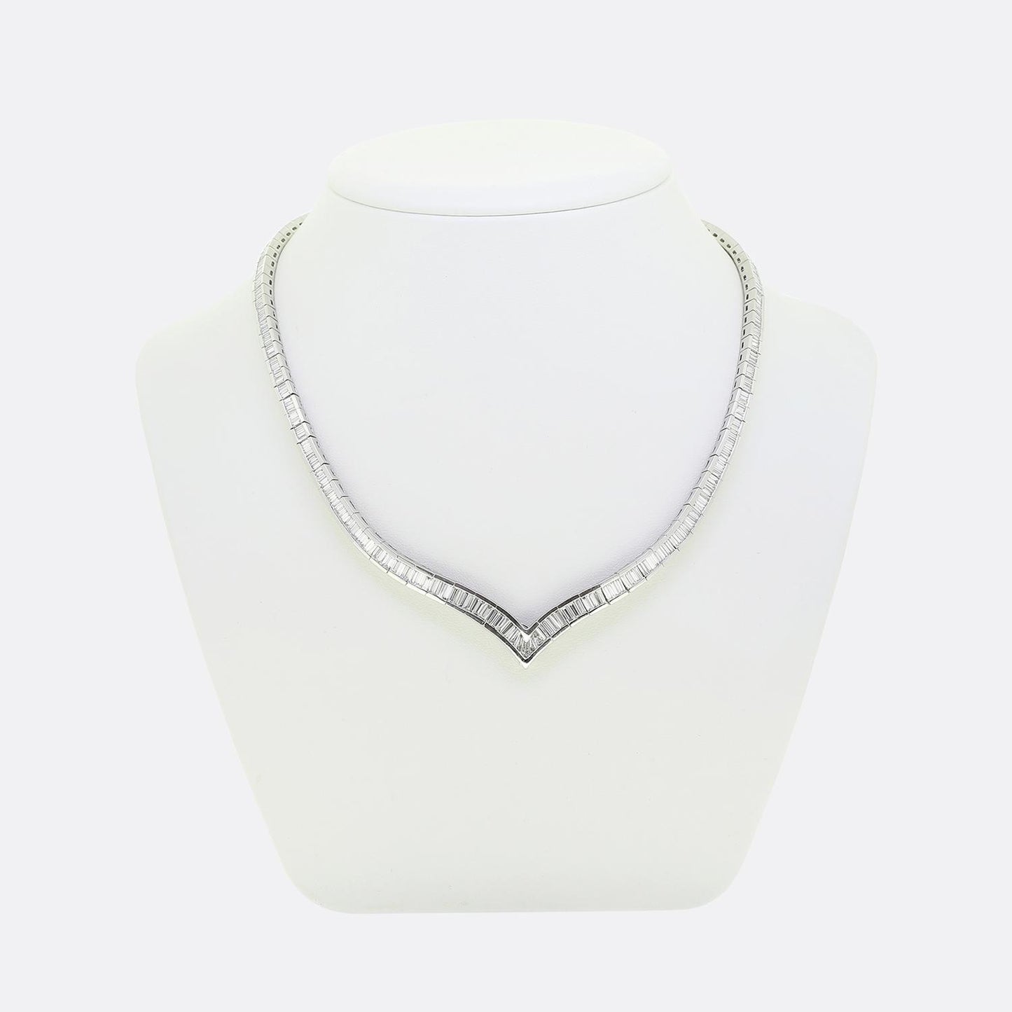 Art Deco 11.99 Carat Baguette Cut Diamond Necklace
